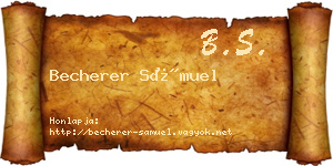 Becherer Sámuel névjegykártya